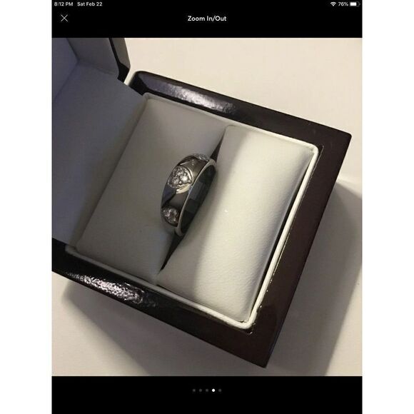 Gorgeous Triple Hearts Pave Sim Diamond Band Ring Sz 7 - Picture 4 of 6